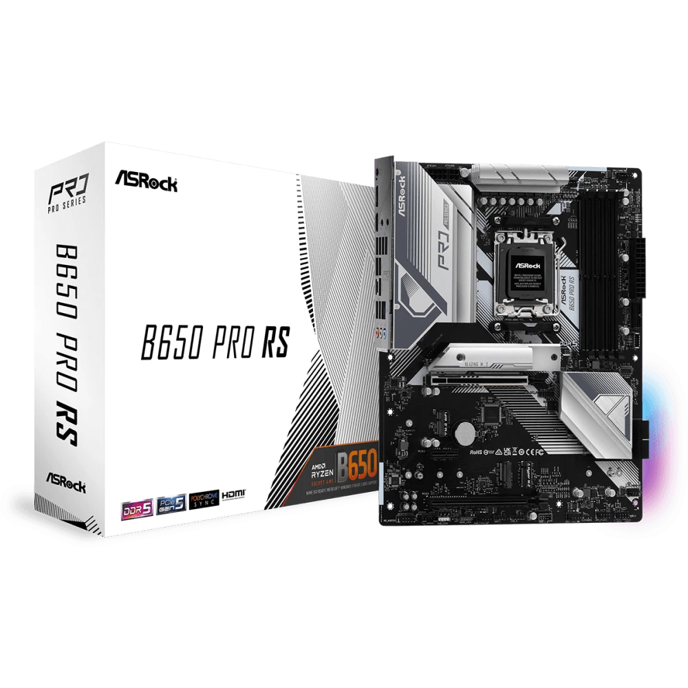 ASRock B650 Pro RS AMD 600 Series ATX Motherboard | 90 - MXBL10 - A0UAYZ | - Vektra Computers LLC ASRock B650 Pro RS AMD 600 Series ATX Motherboard | 90 - MXBL10 - A0UAYZ | - Vektra Computers LLC